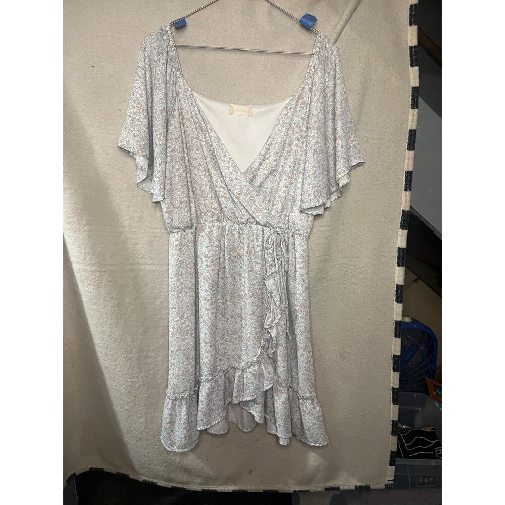 Faux Wrap Floral V-Neck Dress